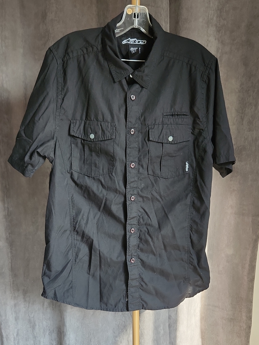 Alpinestars Black Short Sleeve Button-Down Work Shirt